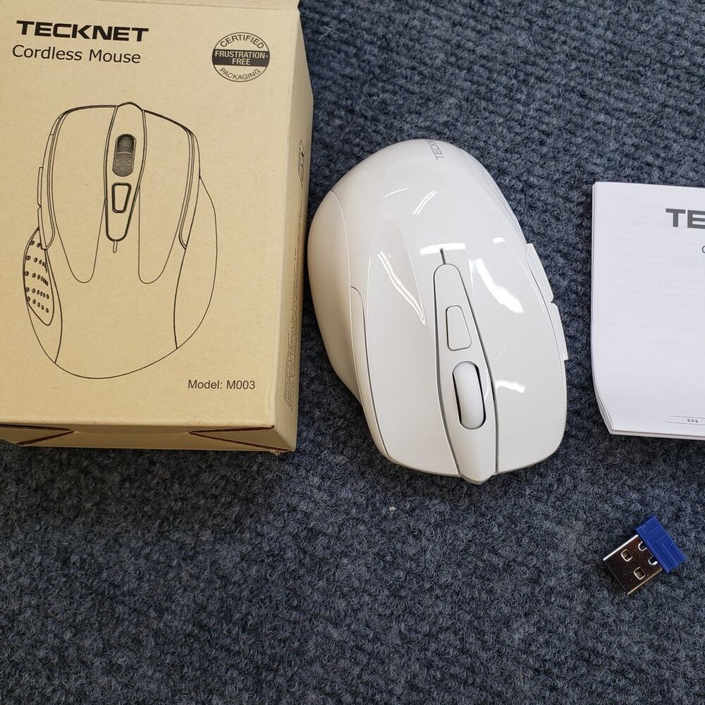 TECKNET Wireless Mouse, 2.4G Ergonomic Optical Mouse for Laptop, PC, 6 Buttons